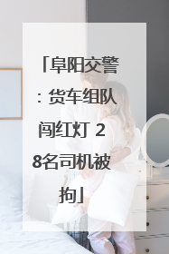 阜阳交警：货车组队闯红灯 28名司机被拘