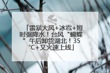 雷暴大风+冰雹+短时强降水！台风“蝴蝶”午后卸货湖北！35℃+又火速上线