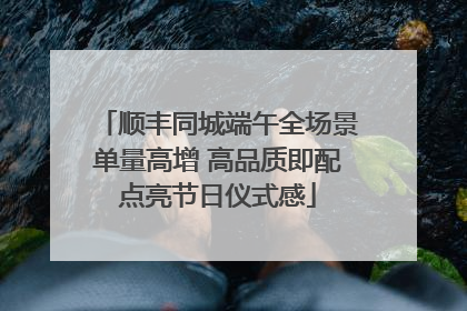 顺丰同城端午全场景单量高增 高品质即配点亮节日仪式感