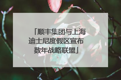 顺丰集团与上海迪士尼度假区宣布数年战略联盟