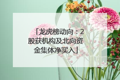 龙虎榜动向：2股获机构及北向资金集体净买入