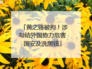 黄之锋被拘！涉勾结外国势力危害国安及洗黑钱