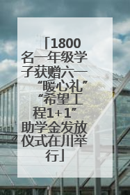1800名一年级学子获赠六一“暖心礼” “希望工程1+1”助学金发放仪式在川举行