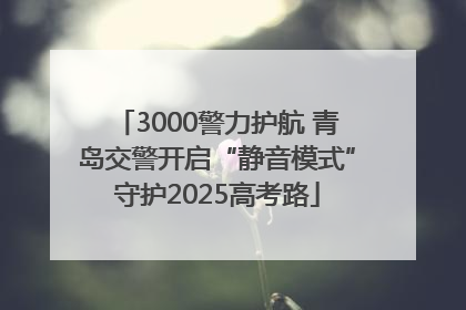 3000警力护航 青岛交警开启“静音模式”守护2025高考路