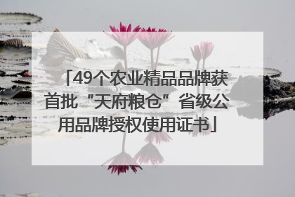 49个农业精品品牌获首批“天府粮仓”省级公用品牌授权使用证书