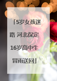 5岁女孩迷路 河北保定16岁高中生冒雨送回